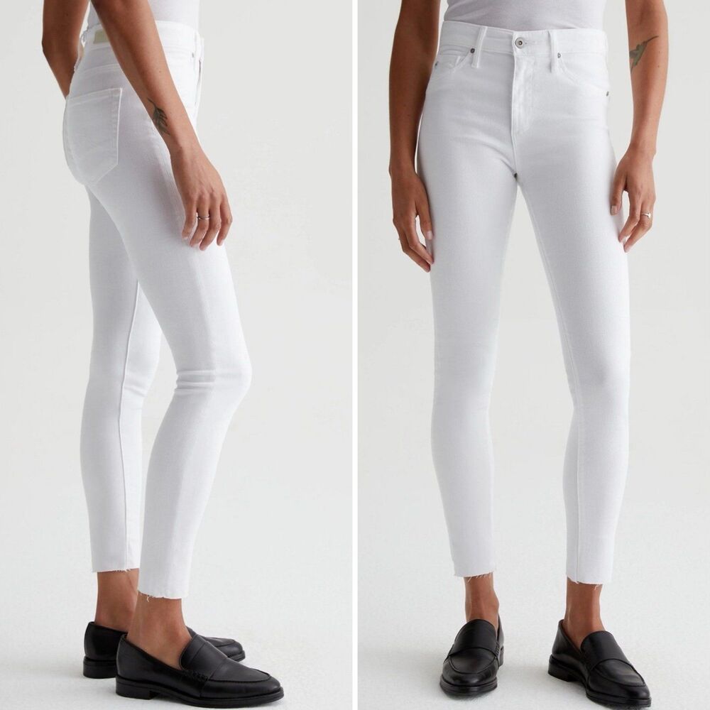AG ADRIANO GOLDSCHMIED FARRAH SKINNY ANKLE JEANS--WHITE SIZE 24